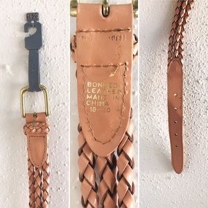Deadstock Tan Leather 3 Braid Belt 🥜